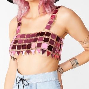 Dolls Kill/ Disco Dynasty Mirror Top 💘